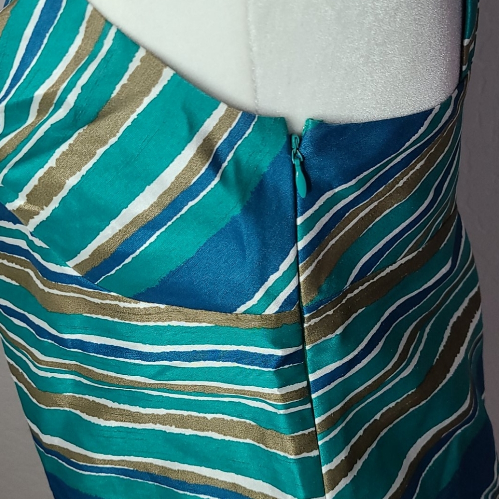 Banana Republic blue green stripe tank blouse sz.4 - Picture 6 of 8